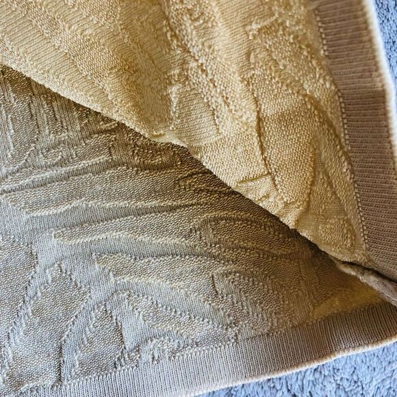 NWOT Oscar by Oscar de la Renta Petites Cream Knit Palms V-Neck Tank Top - Picture 5 of 8